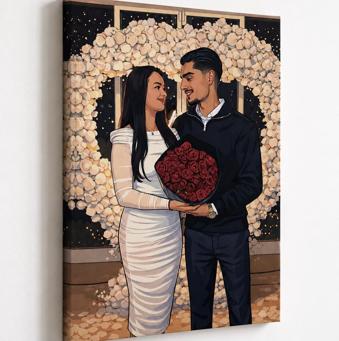 Persoonlijk Liefdesportret op Canvas — Aanzoek, Bruiloft & Mooie Momenten