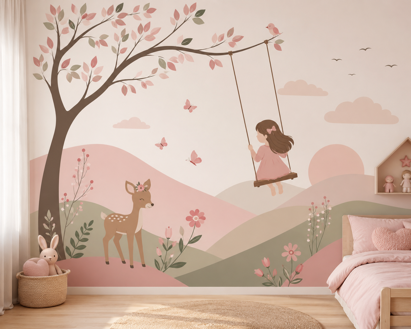 Handgeschilderde mural in Sprookje · Kinderkamer door Dechign