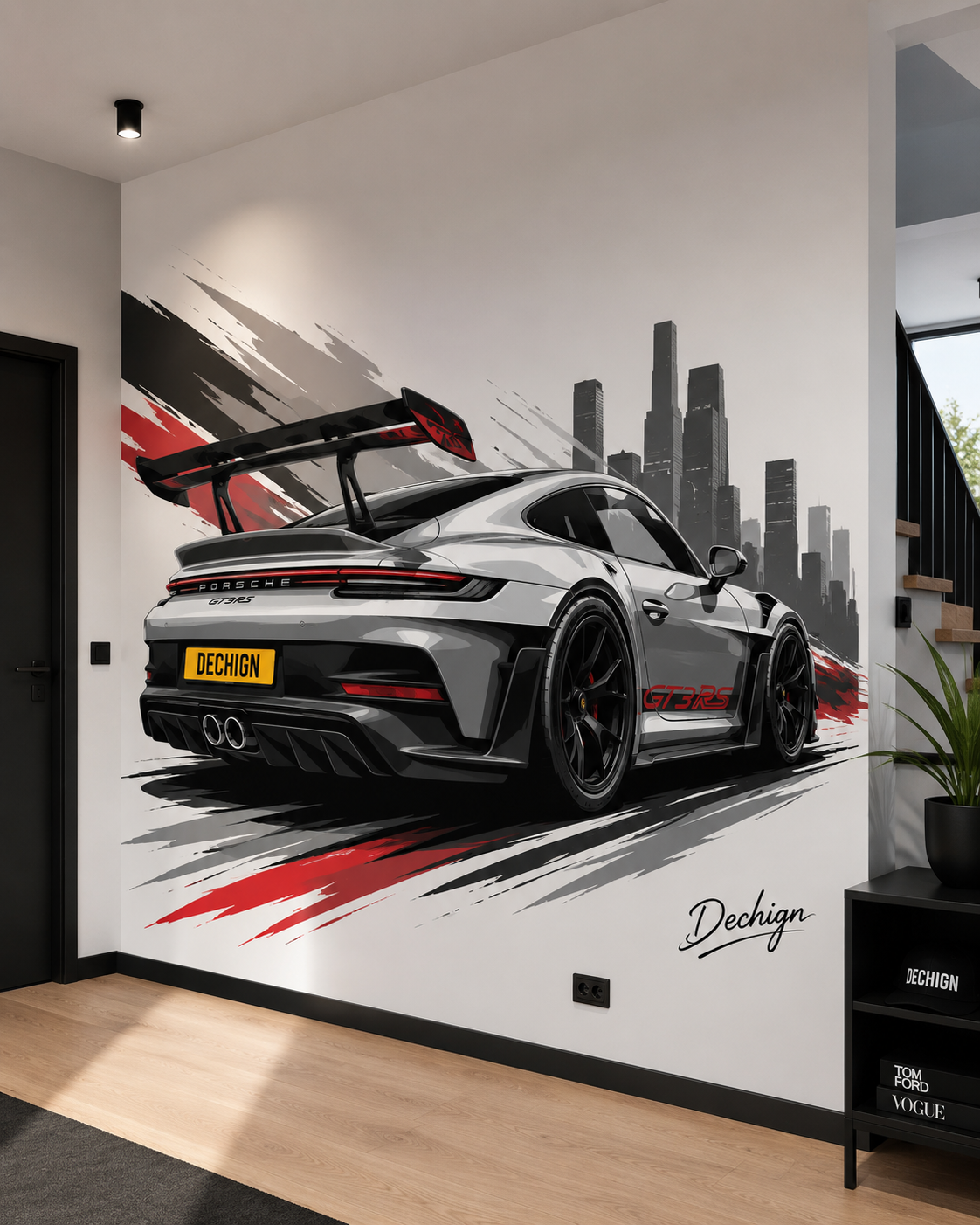 Handgeschilderde mural in Auto · Woonkamer door Dechign